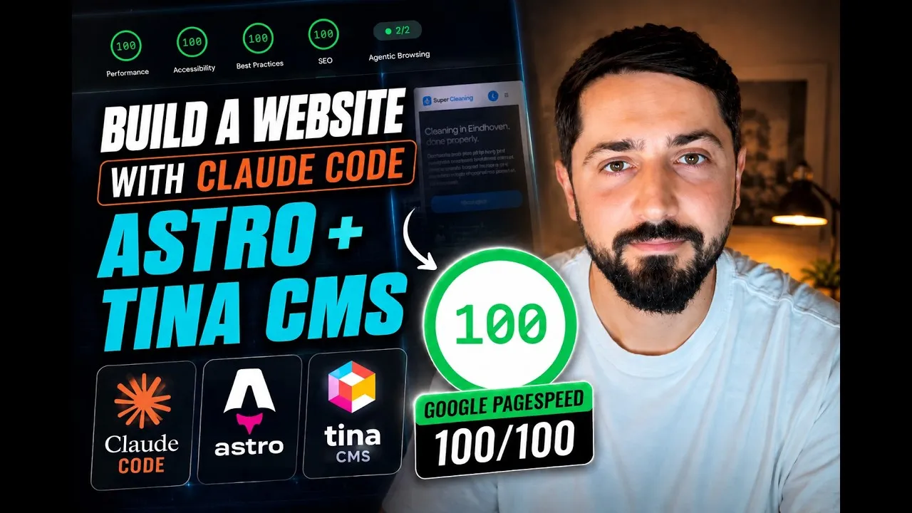 Cover for How I Built a 100 PageSpeed Website with a CMS Using Claude Code